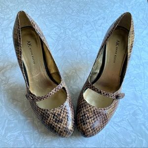 Anne Klein Faux Snakeskin Wilhelm Heels 8.5